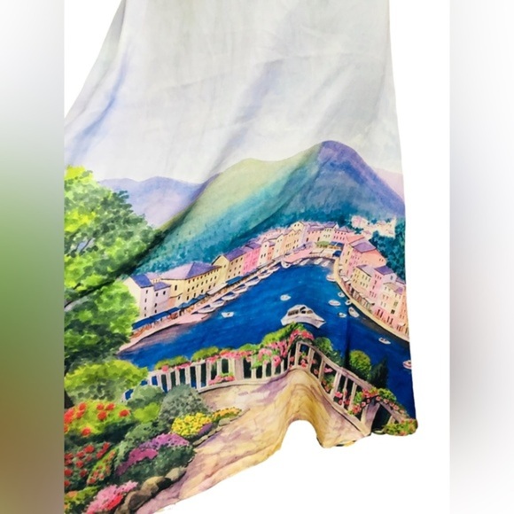 Rachel Zoe European riviera print light blue swing skirt size XS new - Picture 5 of 15